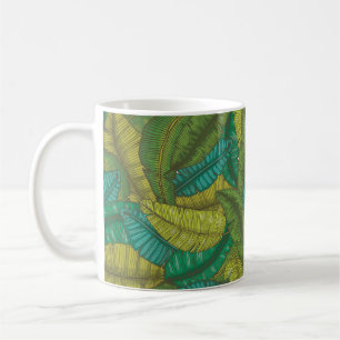 Nahtlose, von Hand gezeichnete Muster mit Bananen- Kaffeetasse