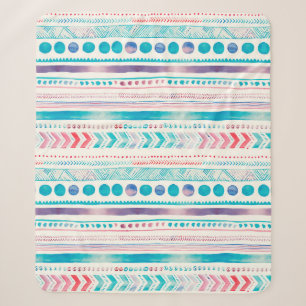 Nahtlose Wasserfarbe Ethnisches Stammbaum Ornament Sherpadecke