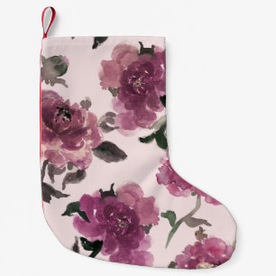 Nahtlose Wasserfarben-Blumen-Illustrationsmuster Kleiner Weihnachtsstrumpf