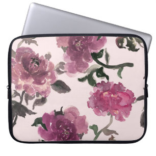 Nahtlose Wasserfarben-Blumen-Illustrationsmuster Laptopschutzhülle