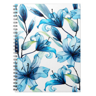 Nahtlose Wasserfarben-Muster mit durchsichtigem Fl Notizblock