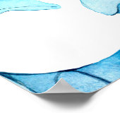 Nahtlose Wasserfarben-Muster mit durchsichtigem Fl Poster (Ecke)