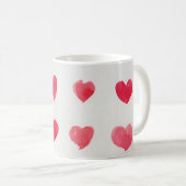 Nahtlose Wasserfarbenherzen: romantisches Muster-D Kaffeetasse (VorderseiteRechts)