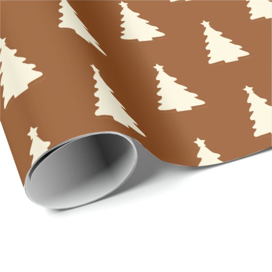 Nahtlose Weihnachtsbaum auf Brown Wrapping Paper Geschenkpapier (Rolleneckpunkt)