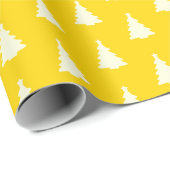Nahtlose Weihnachtsbaum auf gelbem Wrapping Paper Geschenkpapier (Rolleneckpunkt)