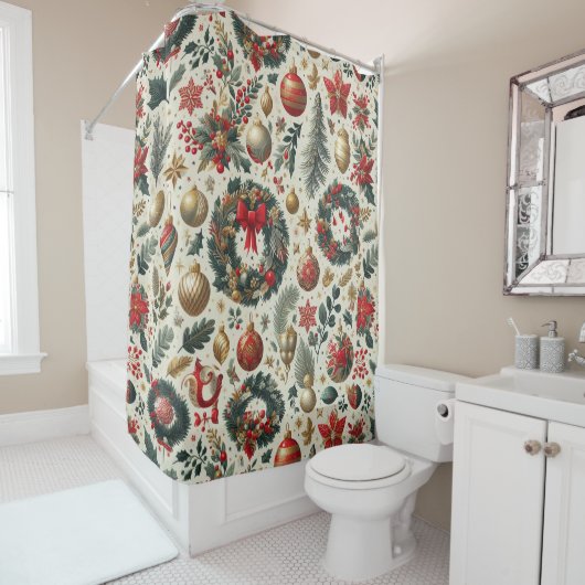 Nahtlose Weihnachtsdekoration Duschvorhang (Beispiel)