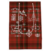 Nahtlose Weihnachtsdekoration rot-weiß Mittlere Geschenktüte (Rückseite)