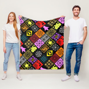 Nahtlose Weihnachtselemente geometrische Schneeflo Fleecedecke