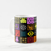 Nahtlose Weihnachtselemente geometrische Schneeflo Kaffeetasse (Vorderseite Links)