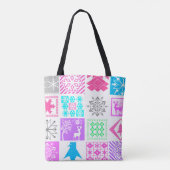 Nahtlose Weihnachtselemente geometrische Schneeflo Tasche (Rückseite)