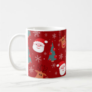 Nahtlose Weihnachtsmuster mit Rentiersalm Kaffeetasse