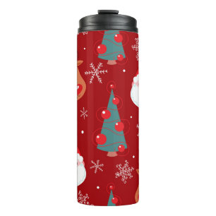 Nahtlose Weihnachtsmuster mit Rentiersalm Thermosbecher