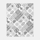 Nahtlose Weihnachtspatchwork Schneeflocken Fleecedecke (Vorderseite)