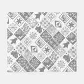 Nahtlose Weihnachtspatchwork Schneeflocken Fleecedecke (Vorderseite (Horizontal))