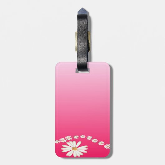 Nahtlose weiße Blume Gepäckanhänger (Rückseite vertikal)