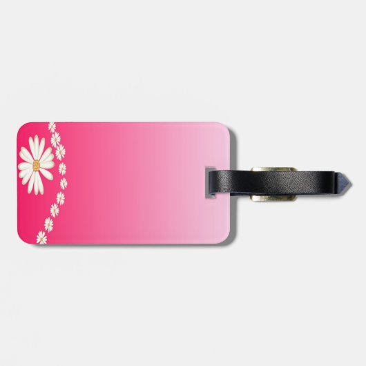 Nahtlose weiße Blume Gepäckanhänger (Rückseite horizontal)