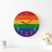 Nahtlose Wiederholung der LGBTQ-Fahne Große Wanduhr (Zuhause)