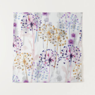 Nahtlose Wildblumenmuster in der Hand PA Wandteppich