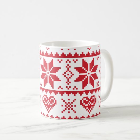 Nahtlose Wintermuster WeihnachtsTasse Kaffeetasse (VorderseiteRechts)