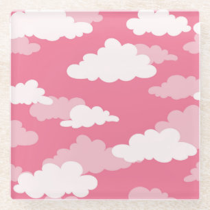 Nahtlose Wolkendecke, Vintage Textur. Glasuntersetzer