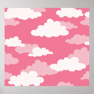 Nahtlose Wolkendecke, Vintage Textur. Poster