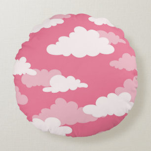 Nahtlose Wolkendecke, Vintage Textur. Rundes Kissen