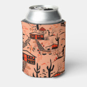 Nahtlose Wüstenlandschaft mit schwarzen Orangen Dosenkühler (Kanne Rückseite)