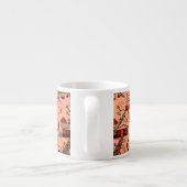 Nahtlose Wüstenlandschaft mit schwarzen Orangen Espressotasse (Rückseite)