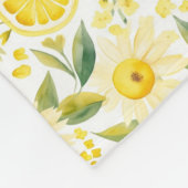 Nahtlose Zitrone mit grünen Blätter und Blume Fleecedecke (Ecke)