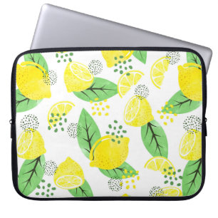 Nahtlose Zitronenmuster in Aquarellfarbe mit Früch Laptopschutzhülle