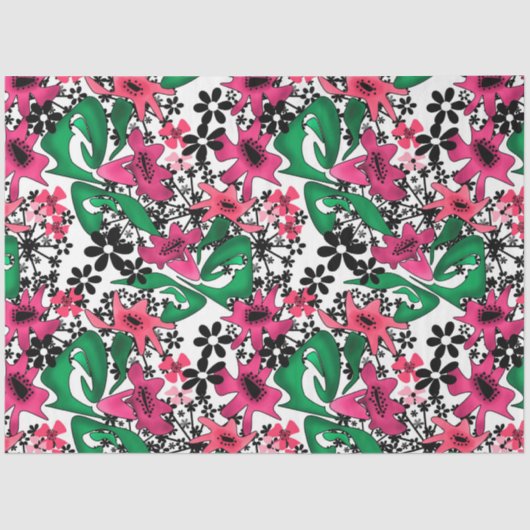 Nahtloser abstrakter Cartoon niedliche Blume Blume Seidenpapier (Vorderseite)