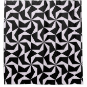 Nahtloser Abstrakter geometrischer Hexagon in Schw Duschvorhang (Vorderseite)