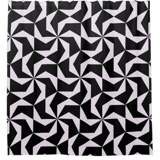 Nahtloser Abstrakter geometrischer Hexagon in Schw Duschvorhang (Vorderseite)