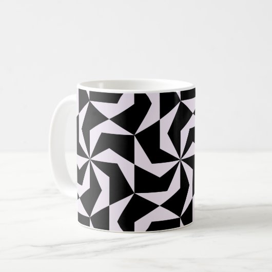 Nahtloser Abstrakter geometrischer Hexagon in Schw Kaffeetasse (Vorderseite Links)