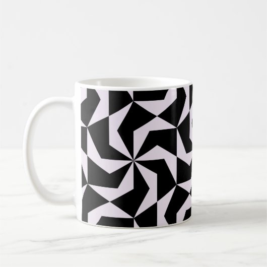 Nahtloser Abstrakter geometrischer Hexagon in Schw Kaffeetasse (Links)