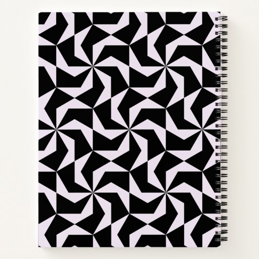 Nahtloser Abstrakter geometrischer Hexagon in Schw Notizblock (Rückseite)