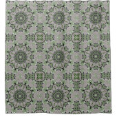 Nahtloser abstrakter, grau-grüner Deko Duschvorhang (Vorderseite)