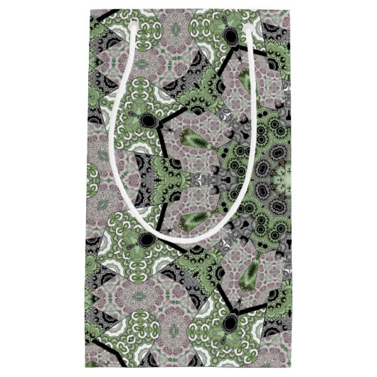 Nahtloser abstrakter, grau-grüner Deko Kleine Geschenktüte (Vorderseite)