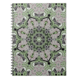 Nahtloser abstrakter, grau-grüner Deko Notizblock
