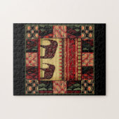 Nahtloser afrikanischer Patchwork-Ornamentschmuck Puzzle (Horizontal)