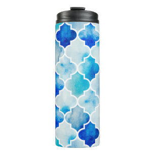 Nahtloser Aquarellhintergrund. Schöne Handtrommel Thermosbecher