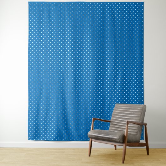 Nahtloser blauer Hintergrund mit Punkten  Wandteppich (Beispiel)