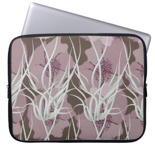 Nahtloser blumengeschmückter Hintergrund, nahtlose Laptopschutzhülle