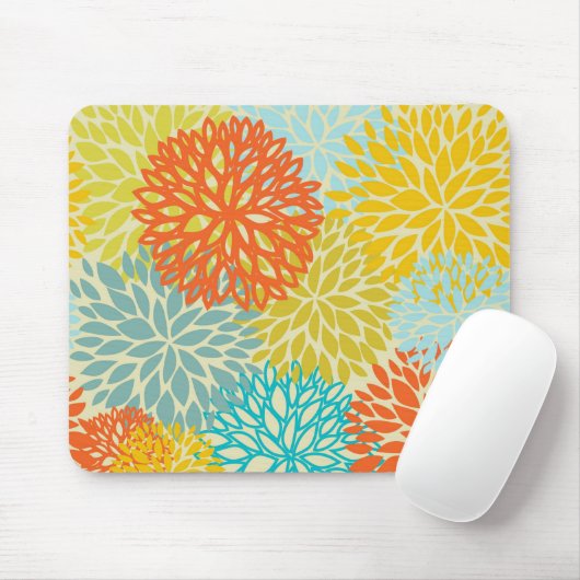 Nahtloser Blumenhintergrund Mousepad (Mit Mouse)