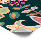 Nahtloser blumiger Hintergrund. Rosa Blume und Pac Poster (Ecke)