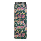 Nahtloser blumiger Hintergrund. Rosa Blume und Pac Thermosbecher (Rückseite)