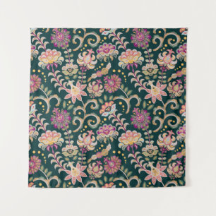 Nahtloser blumiger Hintergrund. Rosa Blume und Pac Wandteppich