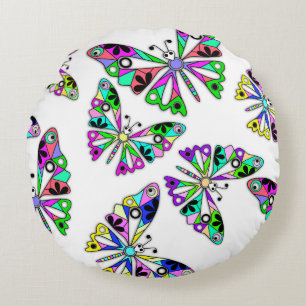 Nahtloser Cartoon niedliche lustige Kinder abstrak Rundes Kissen