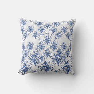 Nahtloser Cobalt-Iris-Blumenwurf Kissen