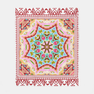 Nahtloser Damast mit farbenprächtigem Patchwork. V Fleecedecke